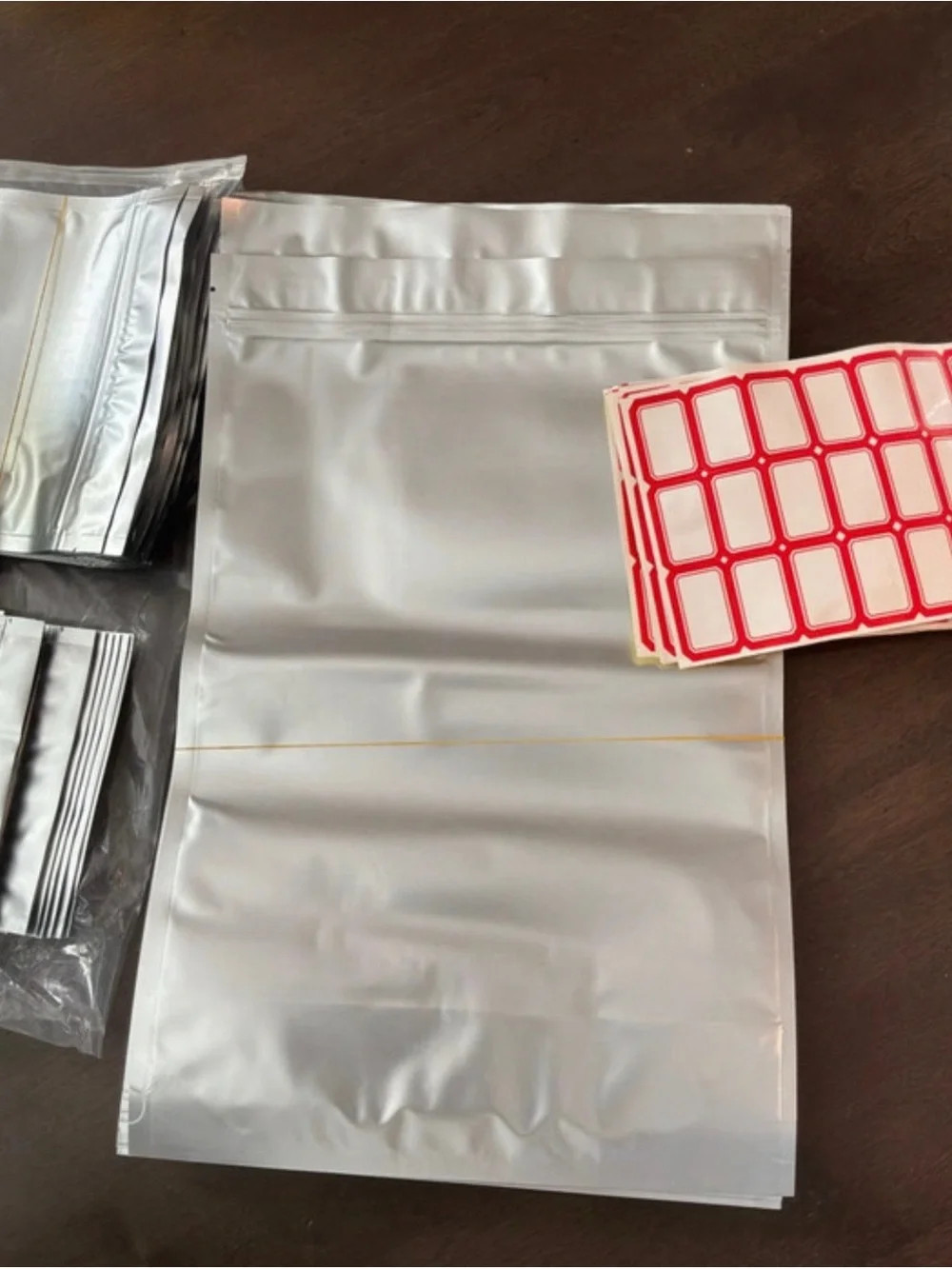 Brand New Set of 100 Mylar Resealable Food Bags - Multipack